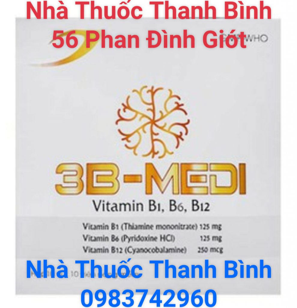 VITAMIN 3B ME DI SUN - BỔ SUNG VITAMIN B1 B6 B12 CHO CƠ THỂ HỖ TRỢ GIẢM ĐAU DÂY THẦN KINH NGOẠI BIÊN DÂY THẦN KINH TỌA - Nhà thuốc Thanh Bình